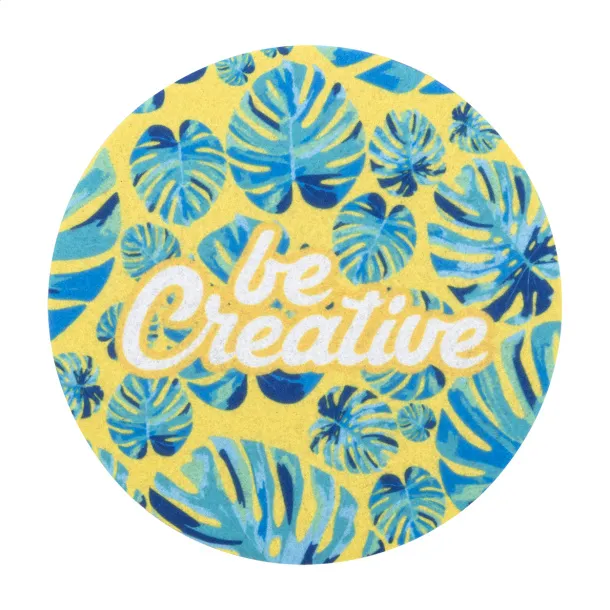 CreaFelt Drink Plus RPET felt coaster, circle White