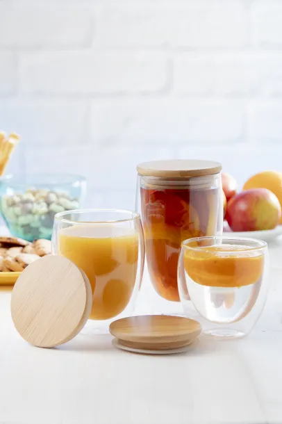 Bondina L glass thermo mug Transparent Natural