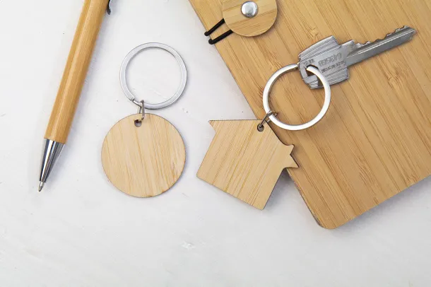 Bookey keyring, round Natural