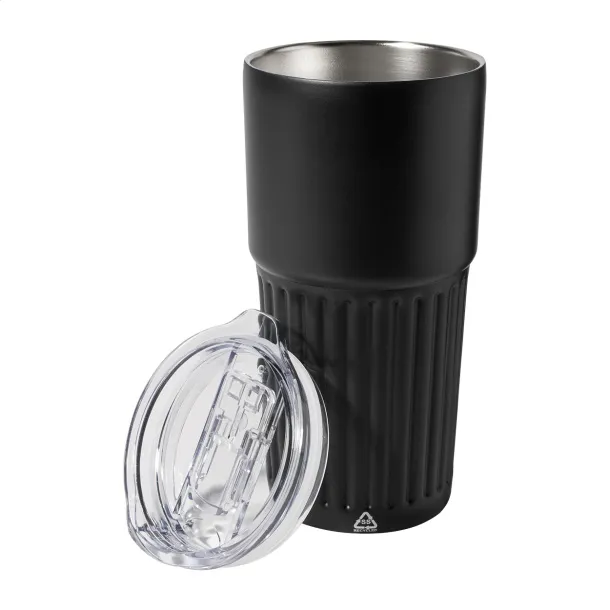 Streaky Tall thermo cup Black