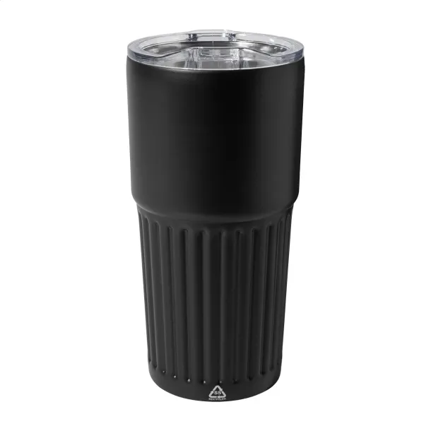 Streaky Tall thermo cup Black