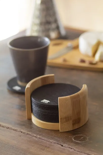 Chiang RPET coaster set Black Natural