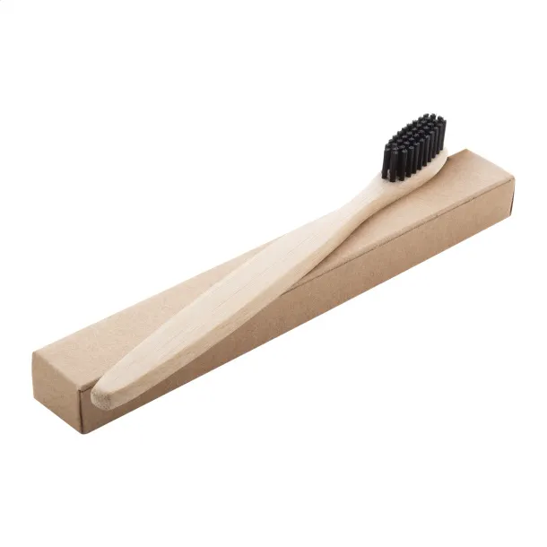 Boohoo Mini kids bamboo toothbrush Black Natural