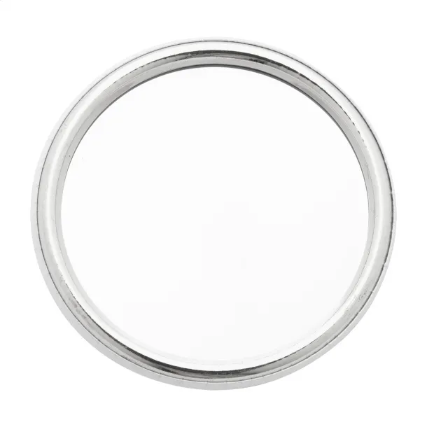 BeautyBadge pin button pocket mirror Silver