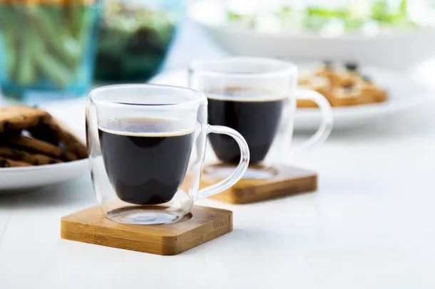Mocaboo glass espresso cup set Transparent Natural