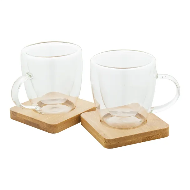 Mocaboo glass espresso cup set Transparent Natural