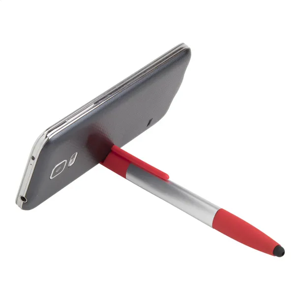Handy touch ballpoint pen Red Silver