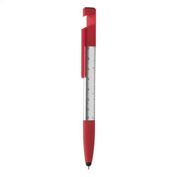 Handy touch ballpoint pen Red Silver