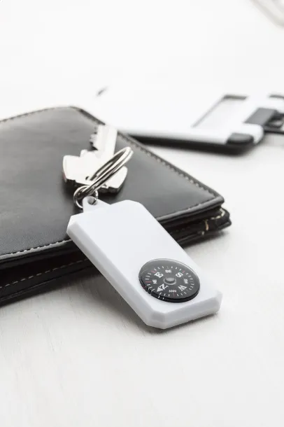 Magellan keyring with compass White