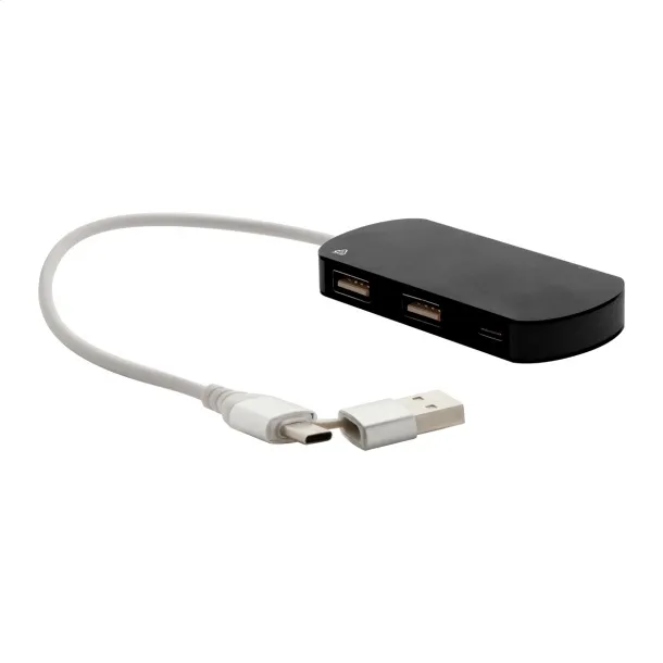 Raluhub USB hub Crna