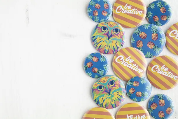 PinBadge Mini bedž Bijela Srebrna