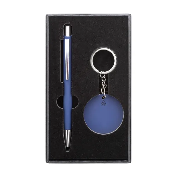 Miroset pen and keyring set Dark blue