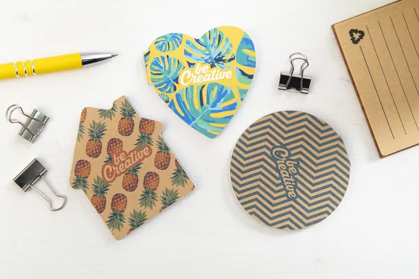 CreaStick Circle Eco custom sticky notepad Natural