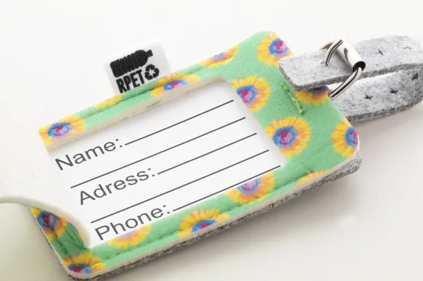 CreaFelt Tag custom RPET luggage tag White Grey