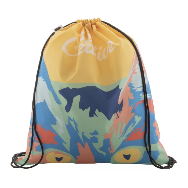 CreaDraw RPET custom drawstring bag Black White