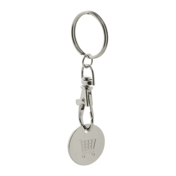 Eurocoin trolley coin keyring White