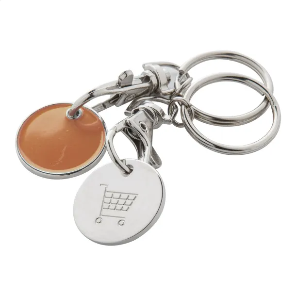 Eurocoin trolley coin keyring Orange