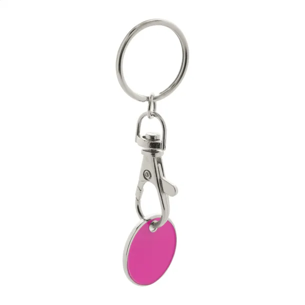 Eurocoin trolley coin keyring Pink