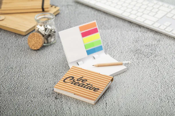 CreaStick Combo Plus Eco personalizirane ljepljive bilješke s olovkom Prirodna