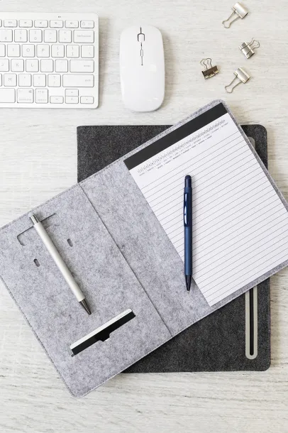 Refelt Meet notes mapa od RPET filca, A4 Tamno siva