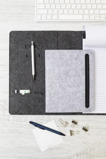 Refelt Meet notes mapa od RPET filca, A4 Tamno siva