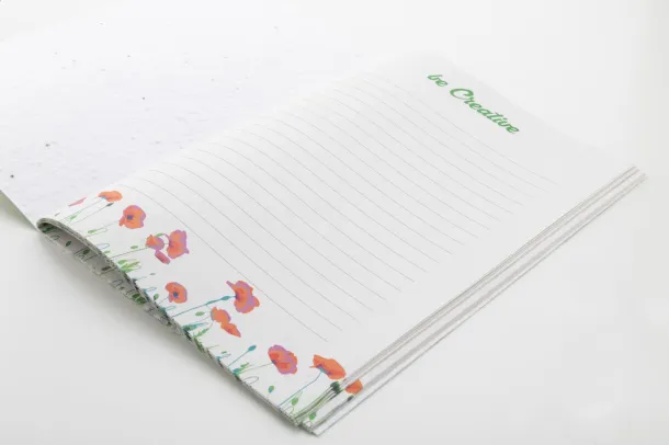 CreaNote Plus A5 Seed personalizirani notes s papirom sa sjemenkama Bijela