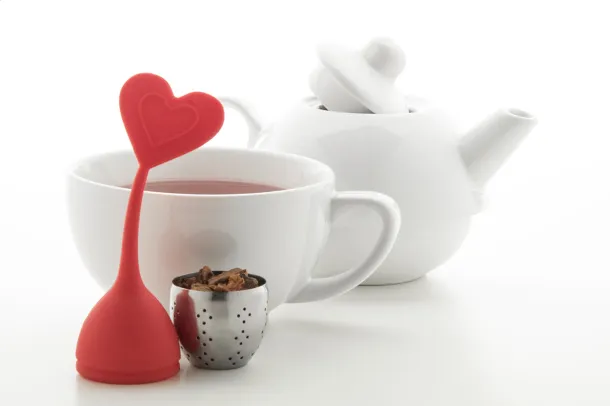 Jasmin tea infuser, heart Red