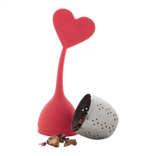 Jasmin tea infuser, heart Red