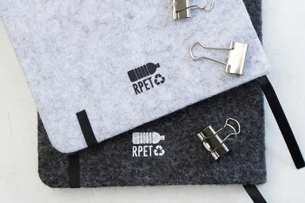 Refelt Note notes od RPET filca, A5 Tamno siva