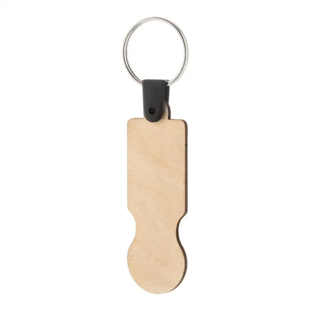 ColoCart Wood trolley coin keyring Natural