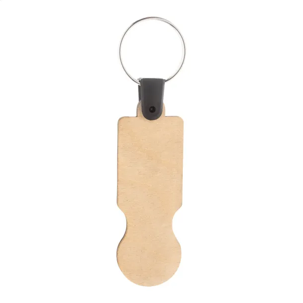ColoCart Wood trolley coin keyring Natural