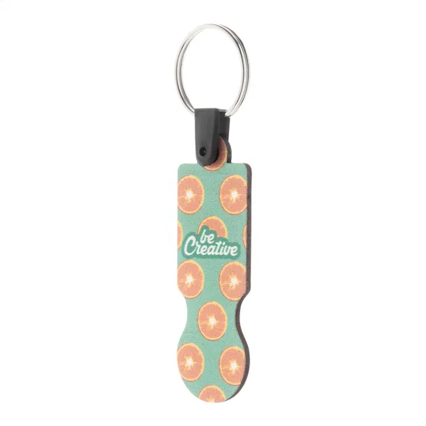 ColoCart Wood trolley coin keyring Natural