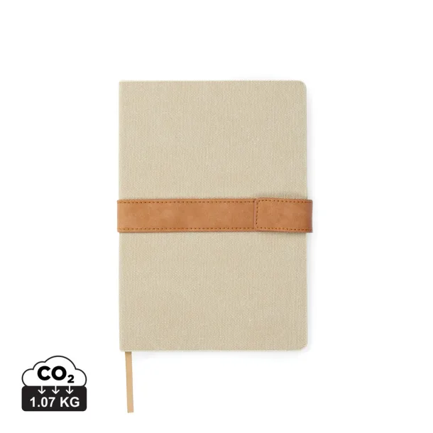  VINGA Bosler A5 RCS recycled canvas note book - Vinga beige