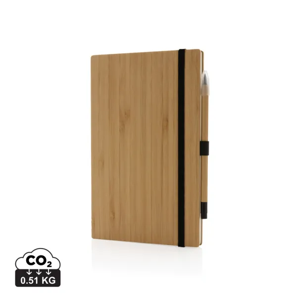  FSC® bamboo notebook and infinity pencil set - XD Collection Brown
