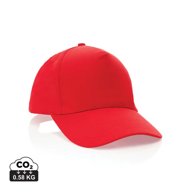 Impact 190gr kapa šilterica od recikliranog pamuka s AWARE™ tragačem - 5 panela - XD Collection Crvena