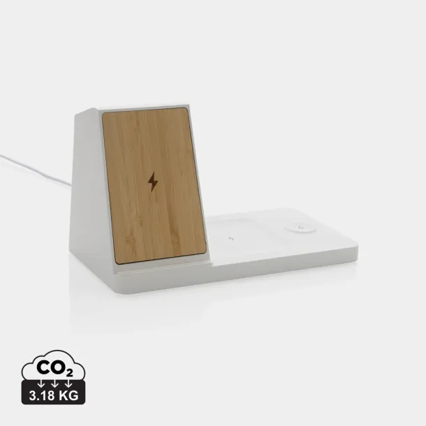  Ontario RCS recycled plastic & bamboo 15W 3 in 1 wireless - XD Xclusive White