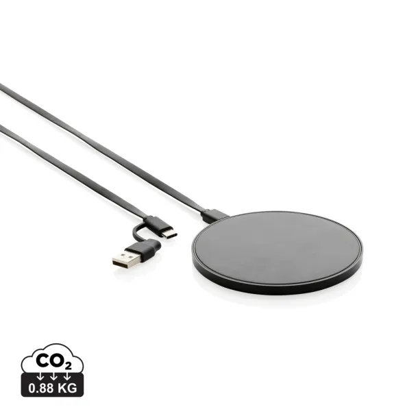  RCS standard recycled plastic 10W wireless charger - XD Collection Black