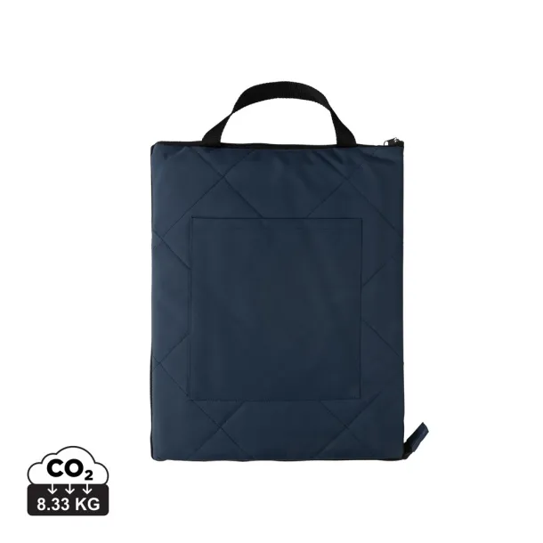  Impact Aware™ RPET foldable quilted picnic blanket - XD Collection Navy Blue