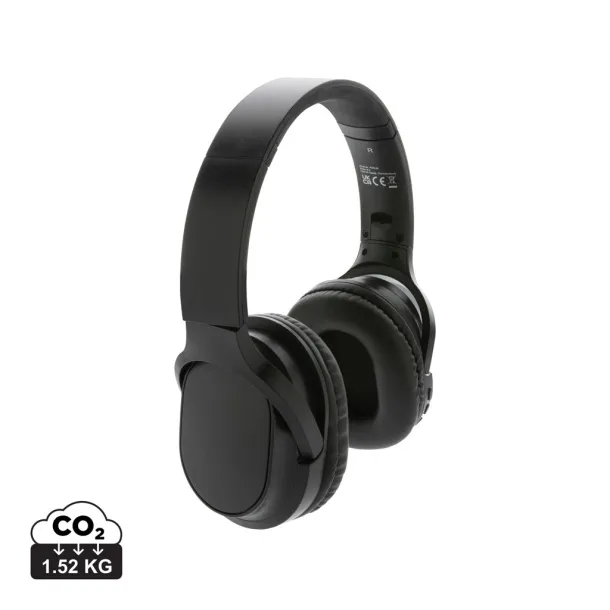  RCS recycled plastic Elite Foldable wireless headphone - XD Collection Black