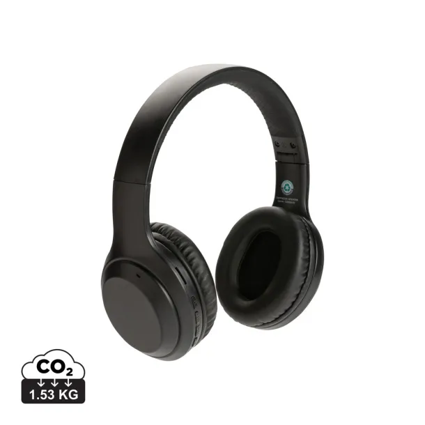  RCS standard recycled plastic headphone - XD Collection Black
