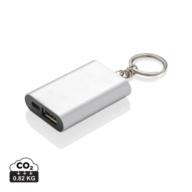  Prijenosna baterija 1000 mAh, privjesak za ključeve - XD Collection Srebrna