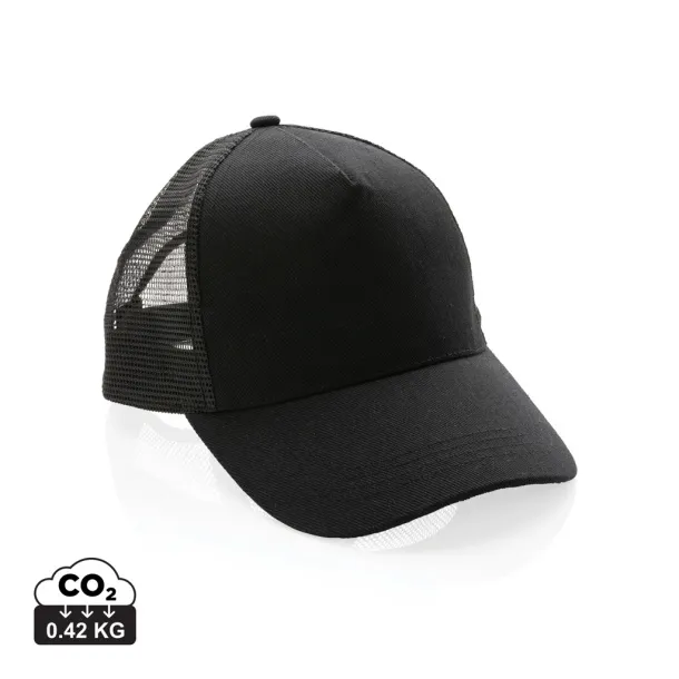  Impact AWARE™ Brushed rcotton 5 panel trucker cap 190gr - XD Collection Black