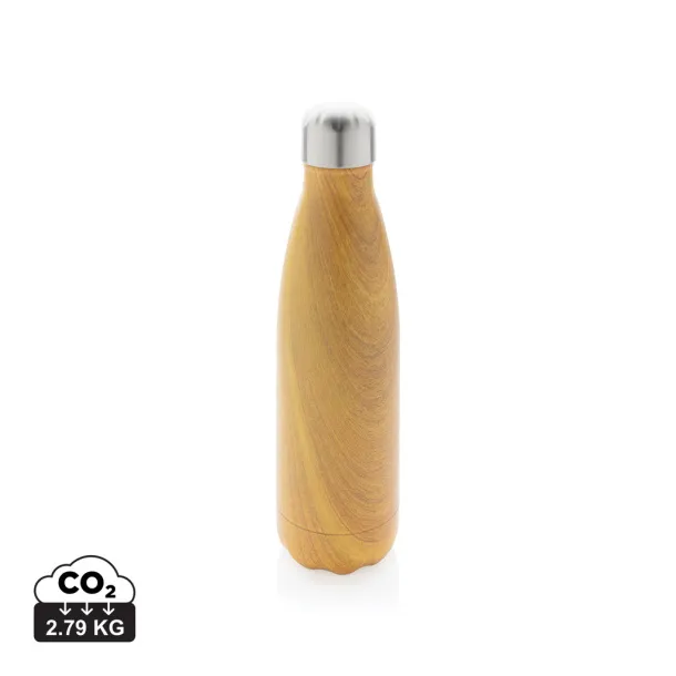  Vacuum insulated ss bottle with wood print - XD Collection Yellow