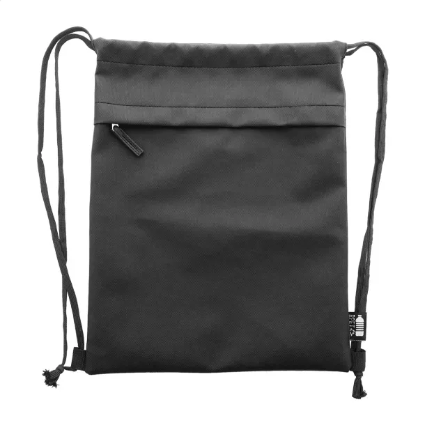 Pudrow RPET drawstring bag Black