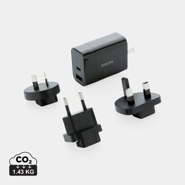  Philips ultra brzi PD putni punjač od 30W - putni set - Philips Crna