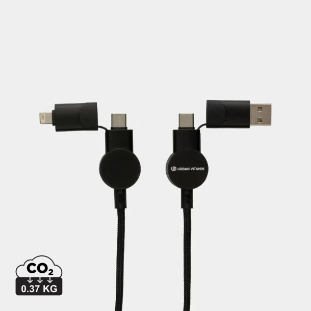  Oakland RCS 6-u-1 kabel za brzo punjenje 45 W od reciklirane plastike - Urban Vitamin Crna