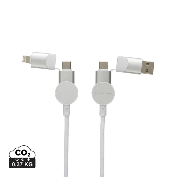  Oakland RCS 6-u-1 kabel za brzo punjenje 45 W od reciklirane plastike - Urban Vitamin Bijela