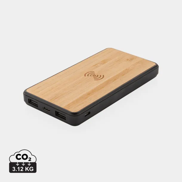  Bežična prijenosna baterija od FSC® i RCS reciklirane plastike 8000 mAh - XD Collection Smeđa