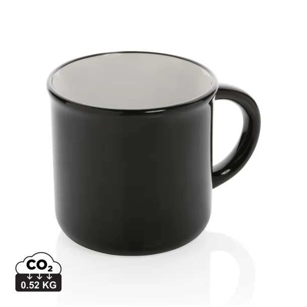  Vintage keramička šalica, 280 ml - XD Collection Crna Bijela
