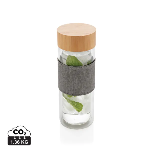  Impact borosilikatna staklena boca s dvostrukom stijenkom, 360ml - XD Collection Prozirno Siva